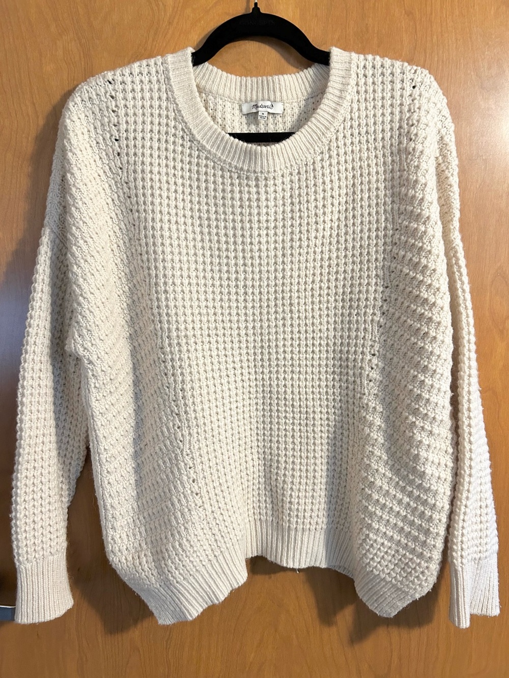 Madewell Chunky Waffle Knit Sweater Cream - Size M